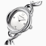 Swarovski Crystal Flower Watch Silver Tone Stainless Steel One Size