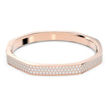 "Swarovski Dextera bangle Octagon shape, White, Rose gold-tone plated"