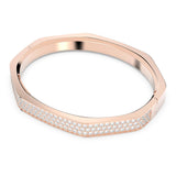 "Swarovski Dextera bangle Octagon shape, White, Rose gold-tone plated"
