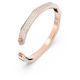 "Swarovski Dextera bangle Octagon shape, White, Rose gold-tone plated"