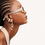 Swarovski Dextera earrings White, Gold-tone plated