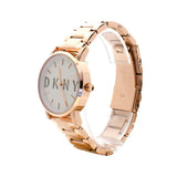 DKNY Gold Plated Analog Watch With Metal Bracelet - Blue Salon