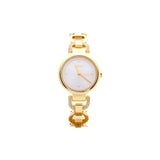 Dkny Gold Plated Analog Watch With Metal Bracelet