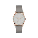 DKNY Soho Ladies Three-Hand Gray Leather Watch