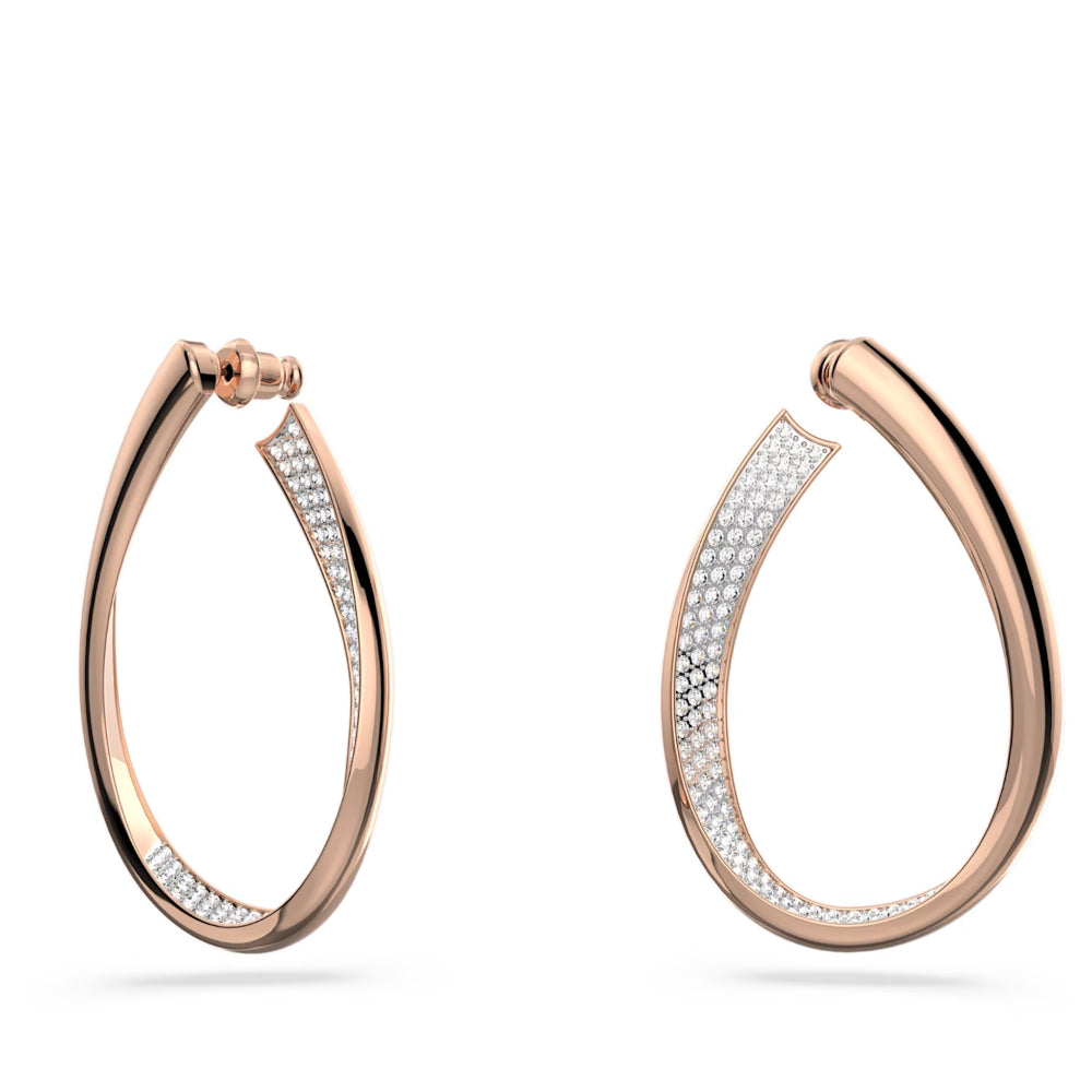 Swarovski Exist Hoop Earrings White Rose-Gold tone plated – Blue Salon