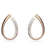 Swarovski Exist Hoop Earrings White Rose-Gold tone plated