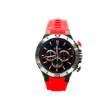 ساعة فيستينا كرونوبايك ٢٠١٩ مع مينا سوداءو حزام احمر من المطاط