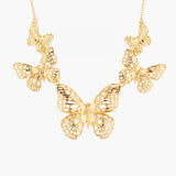 Les Nereides Flying Butterflies Collar Necklace