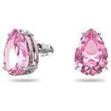 Swarovski Gema stud earrings Pink, Rhodium plated