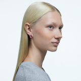 Swarovski Gema stud earrings Pink, Rhodium plated