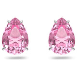 Swarovski Gema stud earrings Pink, Rhodium plated