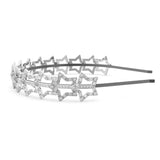 Swarovski Hairband Star, White, Rhodium plated