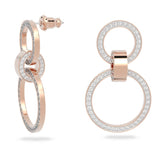 Swarovski Hollow Hoop Earrings White Rose-gold tone plated