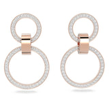 Swarovski Hollow Hoop Earrings White Rose-gold tone plated