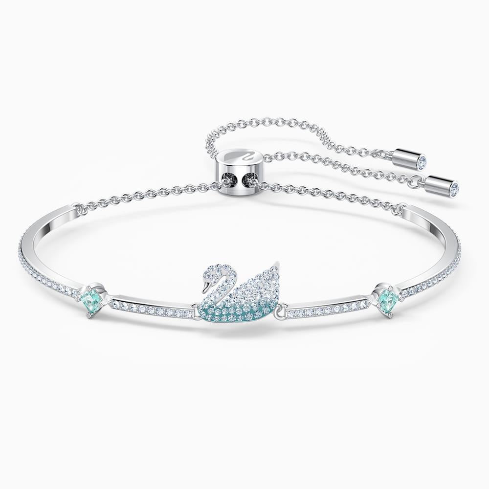 Swarovski Iconic Swan Bangle Light Multi-Coloured Medium – Blue Salon
