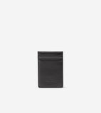 Cole Haan Smooth Leather Folded Card Case With Money Clip Black One Size