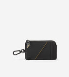 Cole Haan ZERØGRAND Zip Card Case With Key Ring Black/Cyber Yellow One Size