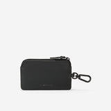 Cole Haan ZERØGRAND Zip Card Case With Key Ring Black/Cyber Yellow One Size