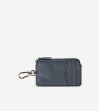 Cole Haan Smooth Leather Zip Card Case With Key Ring Ombre Blue One Size