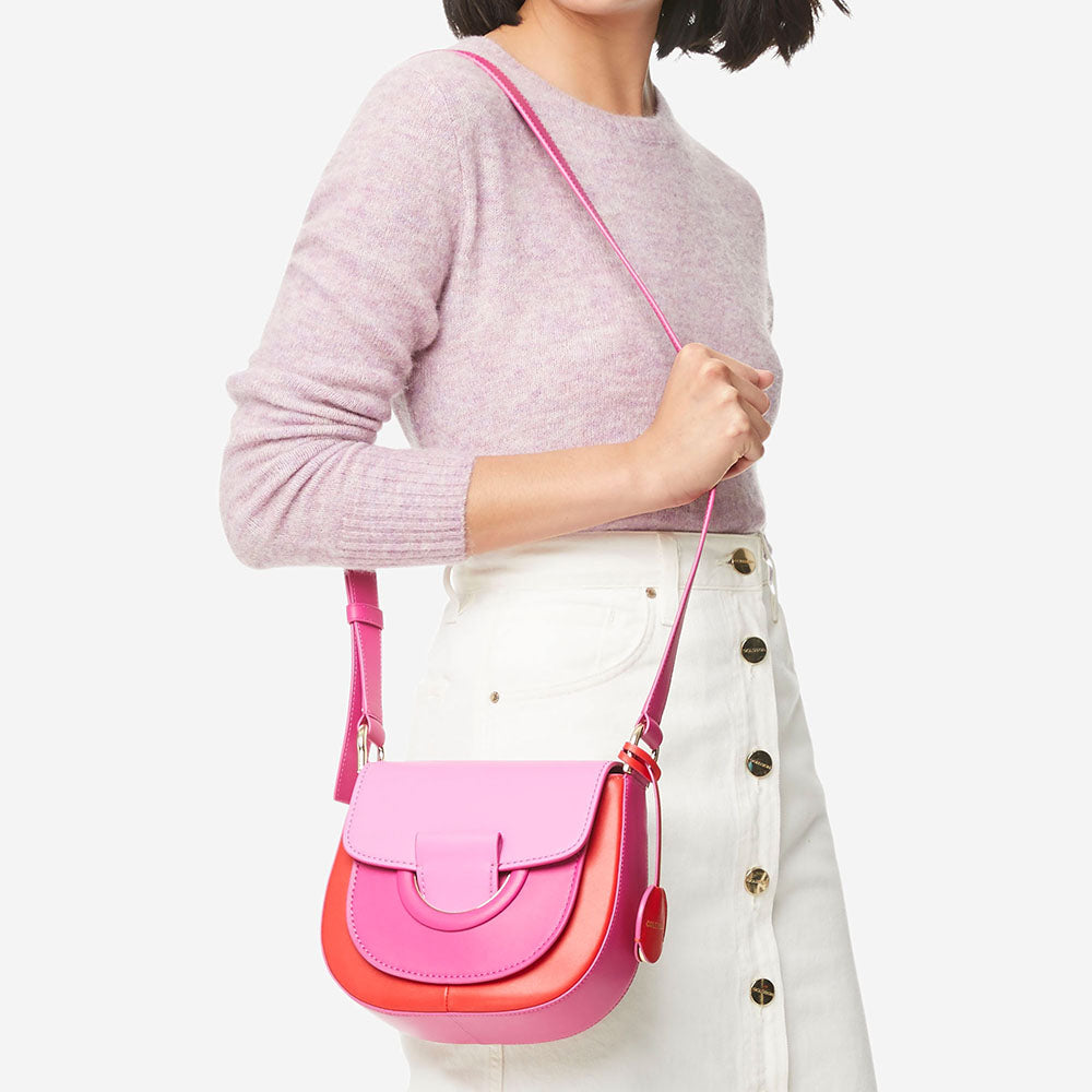 Cole Haan Grand Ambition Colorblock Crossbody Fuchsia Red Color Block One Size