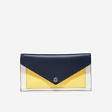 Cole Haan Color Block Flap Wallet British Tan/Lemon Drop/Ivory One Size