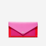 Cole Haan Color Block Flap Wallet Fuchsia Red Colorblock One Size