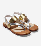 Cole Haan Anica Thong Sandal Gold/Silver Metallicsize 7.5