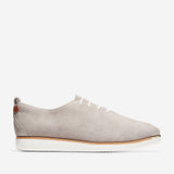 Cole Haan Grand Ambition Lace Up Paloma Water Resistant Suede/British Tan/Ivory