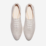 Cole Haan Grand Ambition Lace Up Paloma Water Resistant Suede/British Tan/Ivory