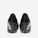 Cole Haan Grand Ambition Open Toe Wedge (55mm) Black Leather