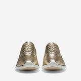 Cole Haan ZERØGRAND Wing Oxford Closed Hole Soft Gold Metallic Leather/Optic White