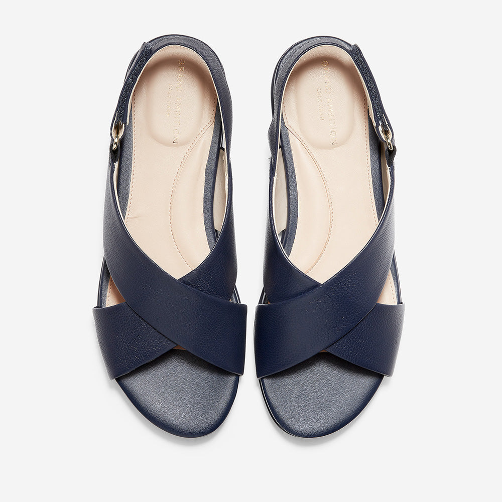 Cole Haan Grand Ambition Flat Sandal Marine Blue Leather/ Tonal | cart2cart | Footwear | Last Chance | Leather Goods | Sandals | Womens | Womens Fashion Cole Haan Grand Ambition Flat Sandal Marine Blue Leather/ Tonal | cart2cart | Footwear | Last Chance | Leather Goods | Sandals | Womens | Womens Fashion