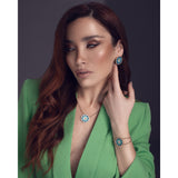Michella 18 Ct Gold Diamond Earring With Enamel Basic
