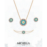 Michella 18 Ct Gold Diamond Necklace With Enamel Basic