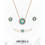 Michella 18 Ct Gold Diamond Earring With Enamel Basic