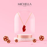 Michella 18 Ct Gold Diamond Qatar Map  Necklace With Enamel Basic