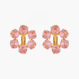 Les Nereides La Diamantine Pink Peach 6 Stones Clip-On Creoles