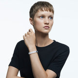 Swarovski Letra bracelet Yin Yang, White, Rhodium plated