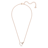 Swarovski Lovely Necklace Heart White Rose-gold tone plated