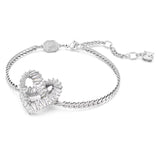 "Swarovski Matrix bracelet Heart, White, Rhodium plated"
