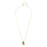 Swarovski Matrix Pendant Baguette Cut Green Gold-Tone Plated