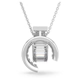 Swarovski Matrix Pendant Baguette Cut White Rhodium Plated
