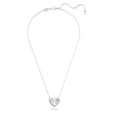 "Swarovski Matrix pendant Mixed cuts, Heart, White, Rhodium plated"