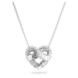 "Swarovski Matrix pendant Mixed cuts, Heart, White, Rhodium plated"