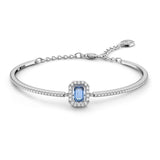 Swarovski Millenia bangle Octagon cut Swarovski Zirconia, Blue, Rhodium plated
