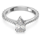 Swarovski Millenia Cocktail Ring Pear Cut White Rhodium Plated Size : 52
