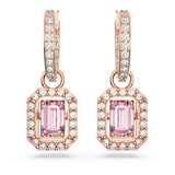"Swarovski Millenia drop earrings Octagon cut, Pink, Rose gold-tone plated"