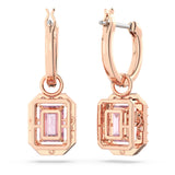 "Swarovski Millenia drop earrings Octagon cut, Pink, Rose gold-tone plated"