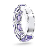 Swarovski Millenia ear cuff Octagon cut Swarovski zirconia, Purple, Rhodium plated