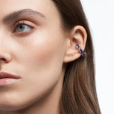 Swarovski Millenia ear cuff Octagon cut Swarovski zirconia, Purple, Rhodium plated